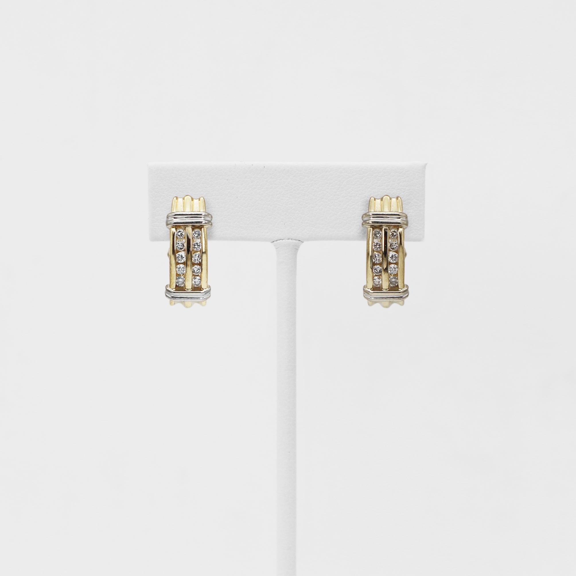 14K White and Yellow Gold Drop Earrings with .50 tcw in Diamonds