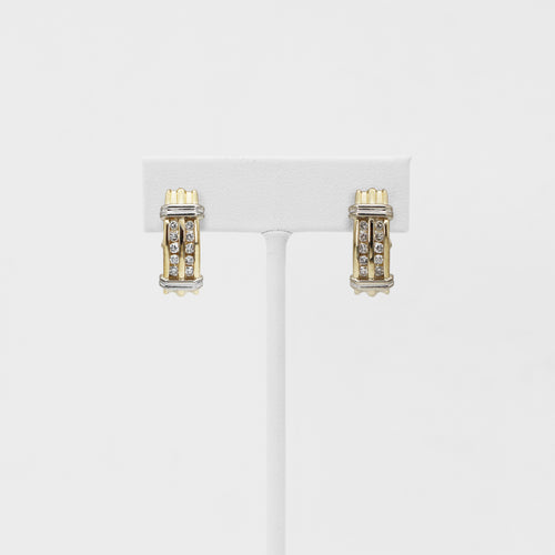 14K White and Yellow Gold Drop Earrings with .50 tcw in Diamonds