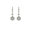 18K White Gold 1.0 tcw Diamond FLower Drop Earrings