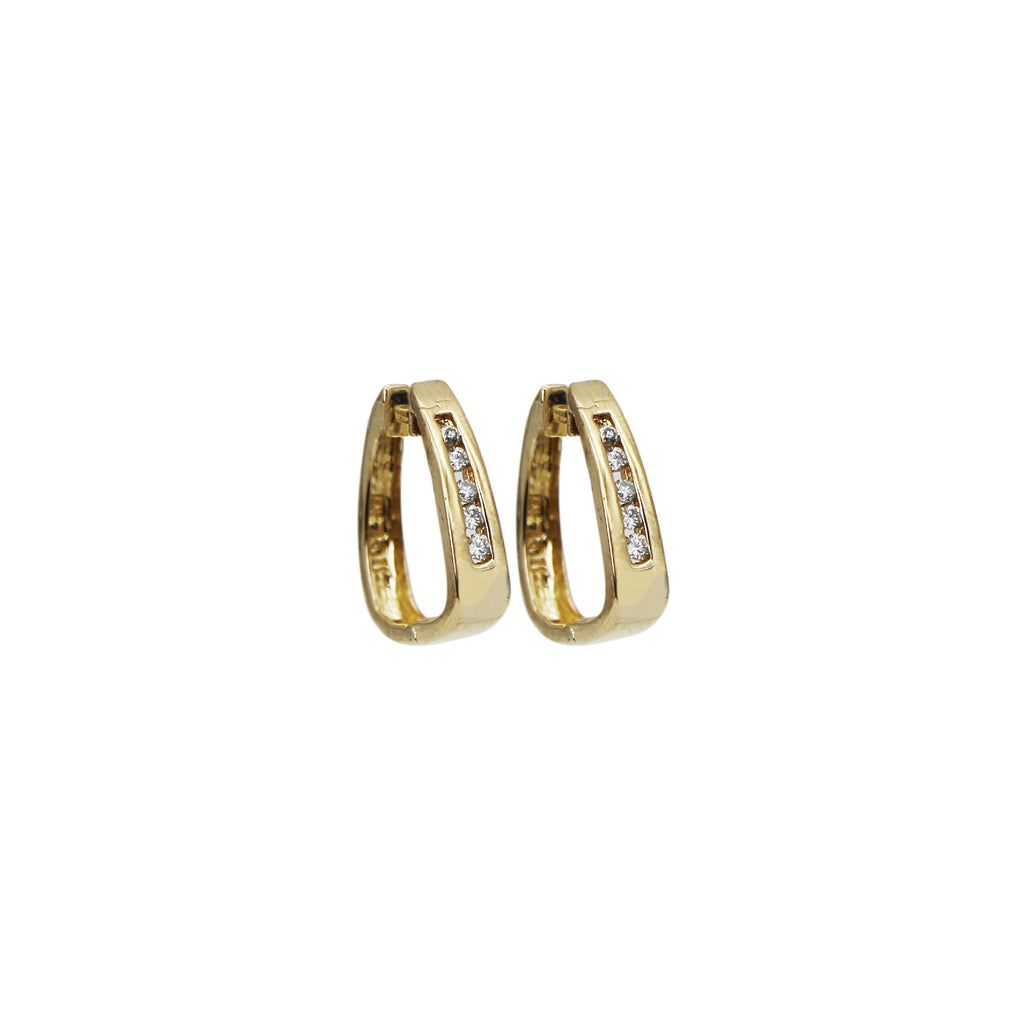 14K Gold Diamond .30 tcw Small Hoop Earrings