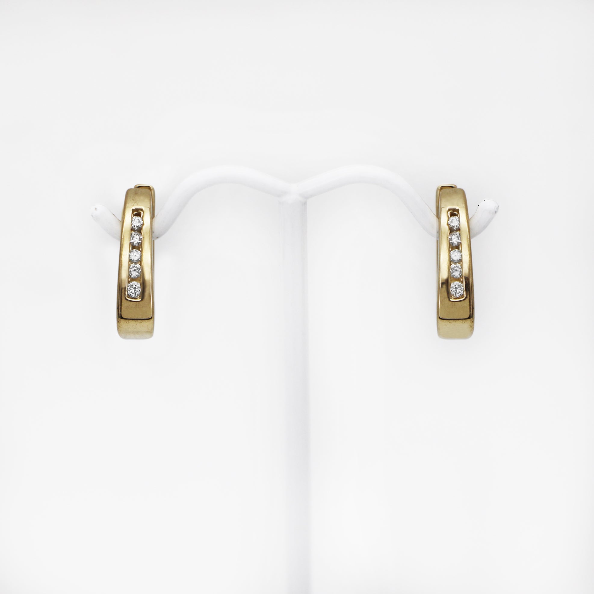 14K Gold Diamond .30 tcw Small Hoop Earrings