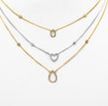 18K Multicolor Gold 1.0tcw Diamond Layered Pendant Necklace